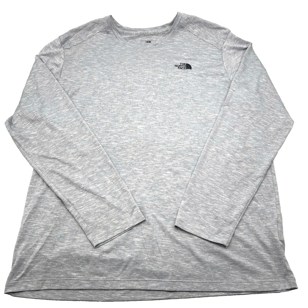 2019 North Face Flash Dry Heather Grey Athletic Base Layer Long Sleeve Men's XL